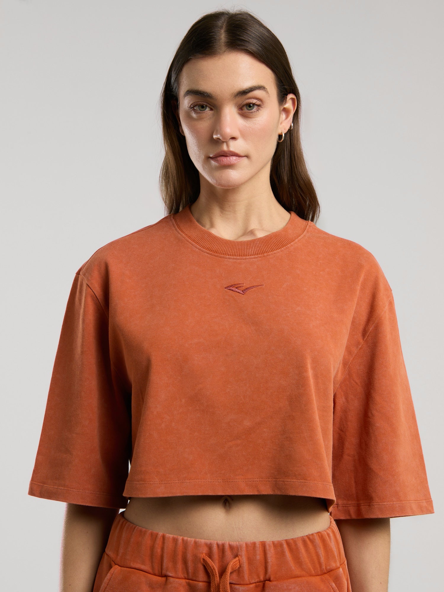 Everlast Bronx 1910 Oversize Turuncu Crop Kadın Tişört