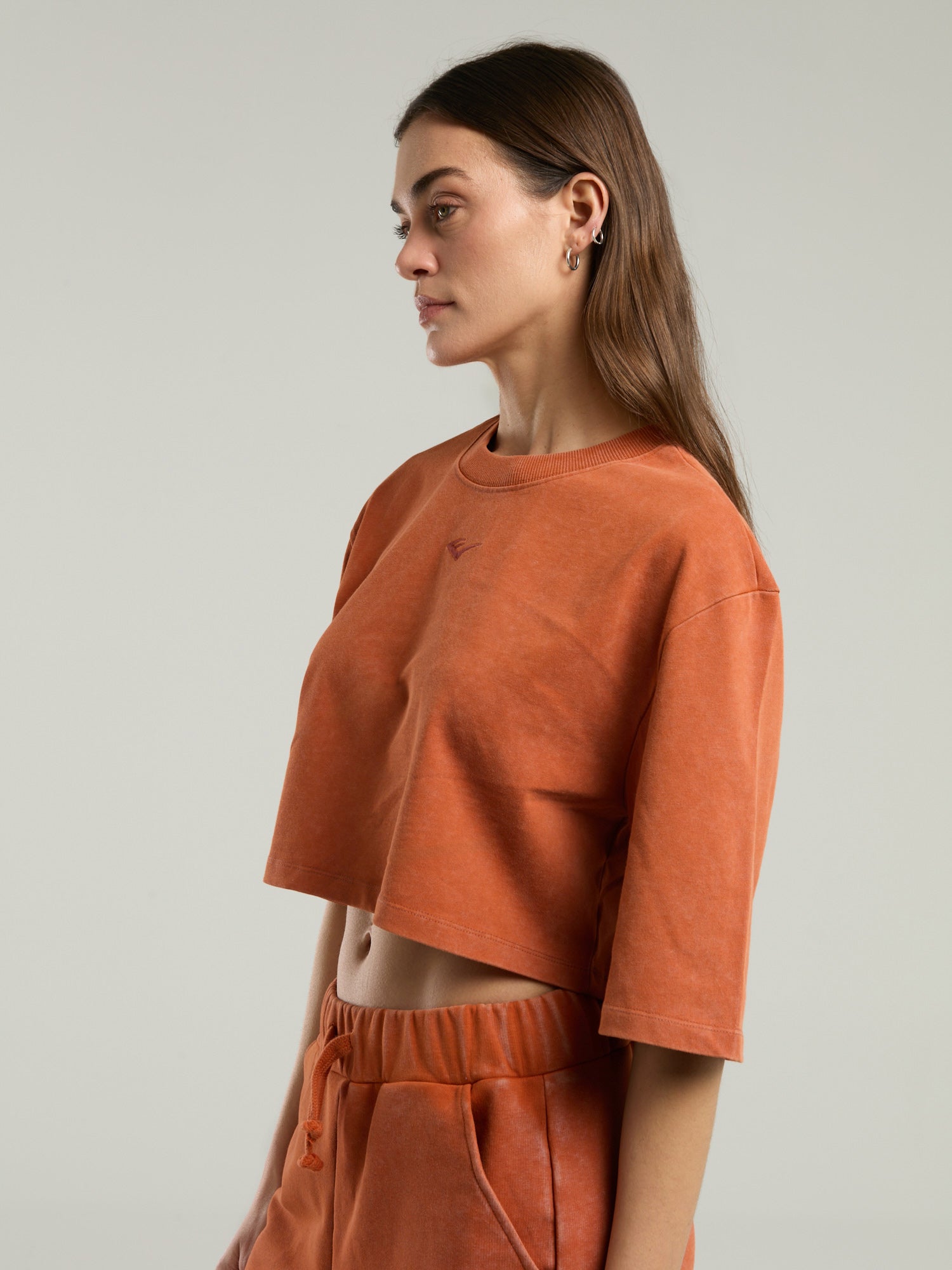 Everlast Bronx 1910 Oversize Turuncu Crop Kadın Tişört - 6