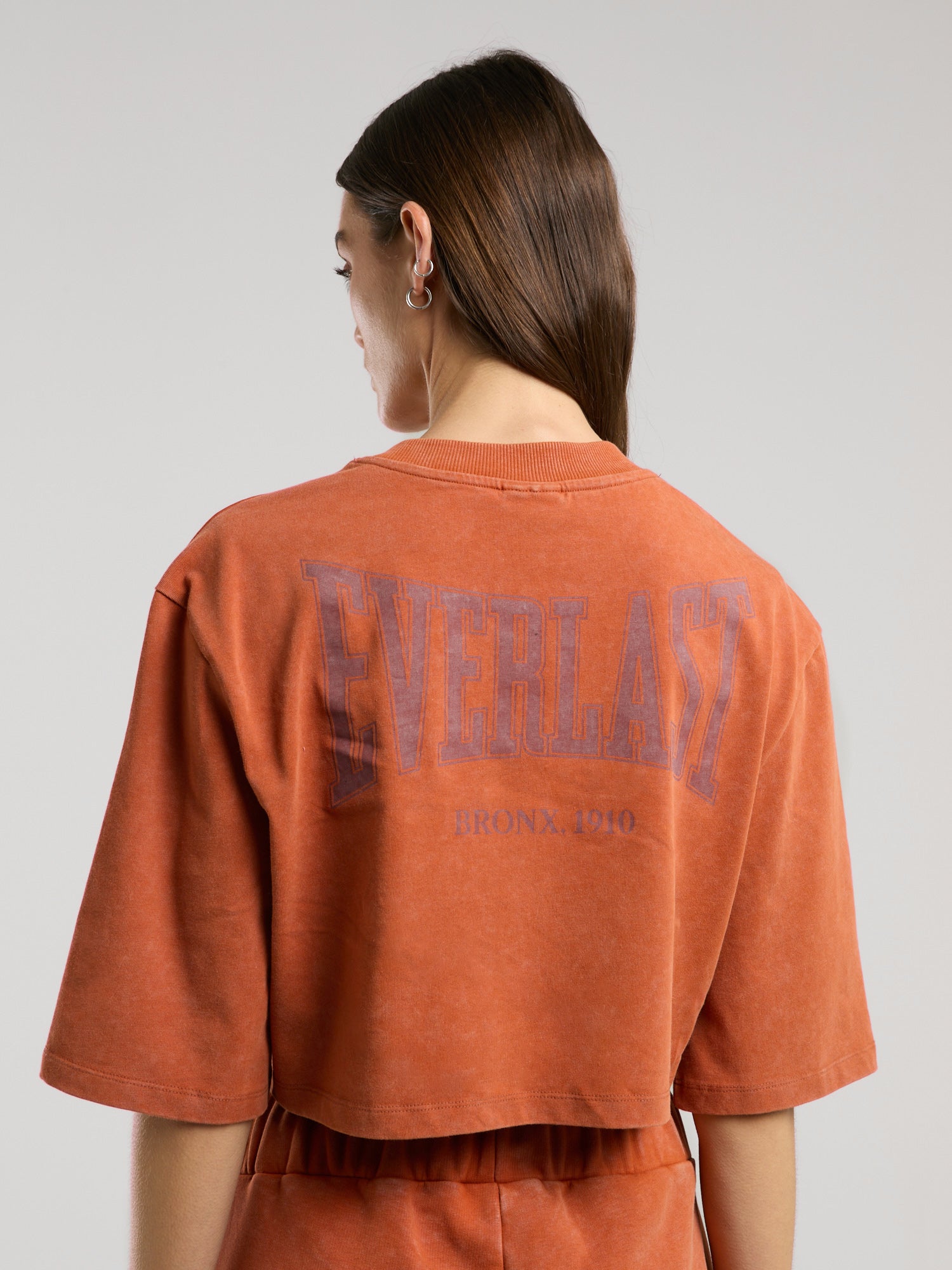 Everlast Bronx 1910 Oversize Turuncu Crop Kadın Tişört - 8