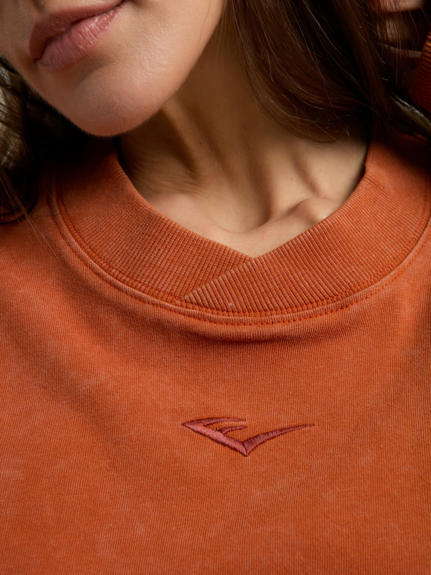 Everlast Bronx 1910 Oversize Turuncu Crop Uzun Kollu Kadın Tişört - 3