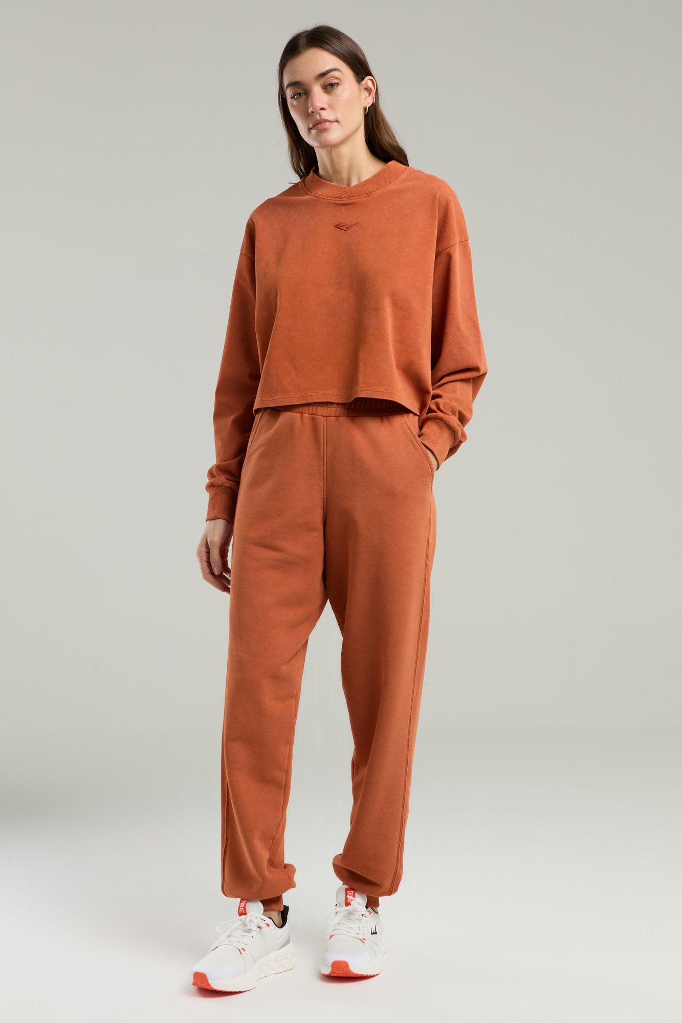 Everlast Bronx 1910 Oversize Turuncu Crop Uzun Kollu Kadın Tişört - 7