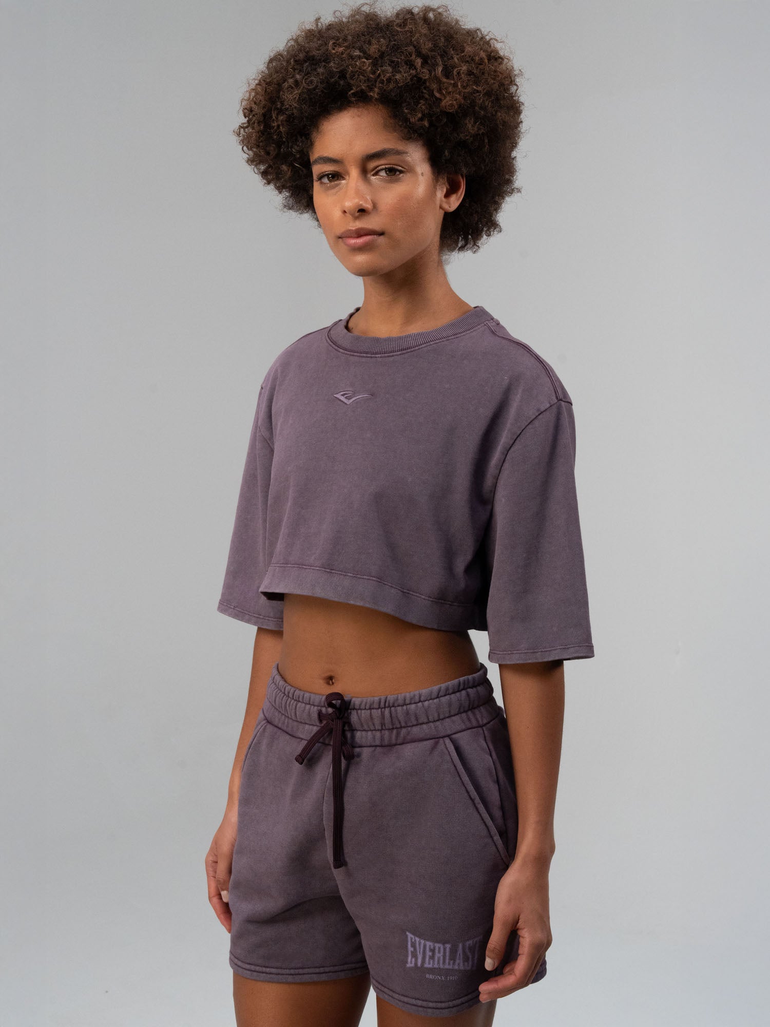 Everlast Bronx 1910 Oversize Mor Crop Kadın Tişört - 3