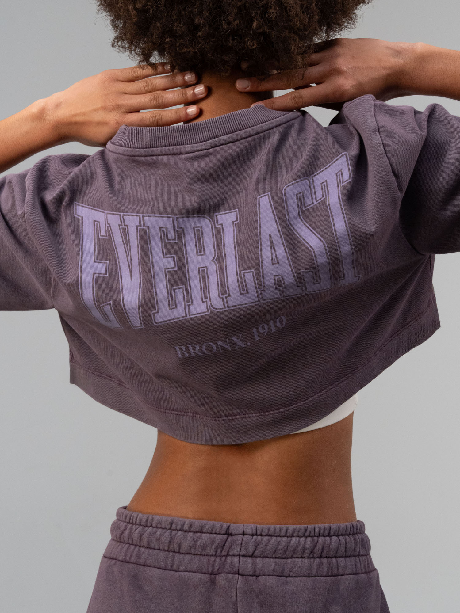 Everlast Bronx 1910 Oversize Mor Crop Kadın Tişört - 6