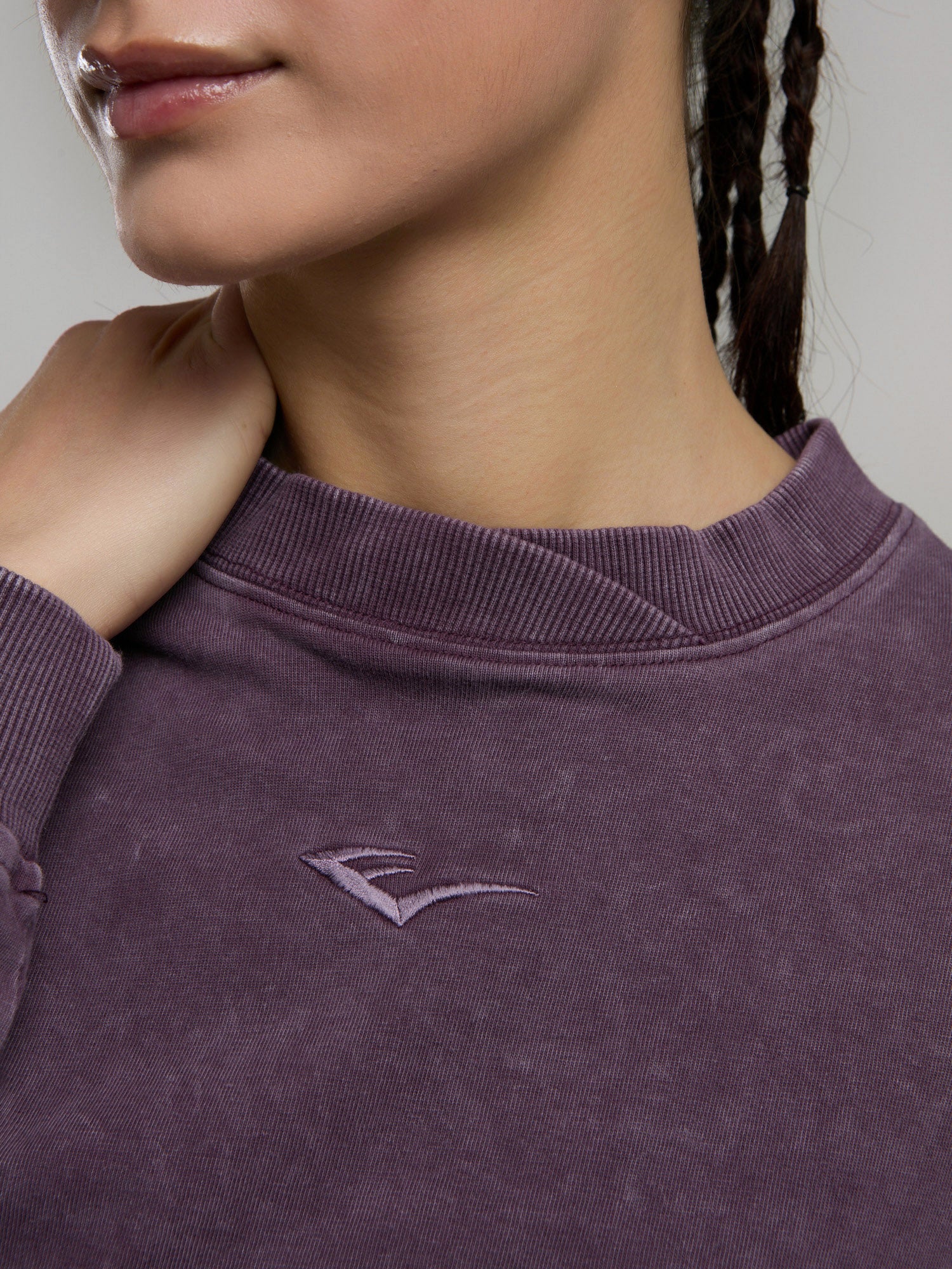 Everlast Bronx 1910 Oversize Mor Crop Uzun Kollu Kadın Tişört - 5