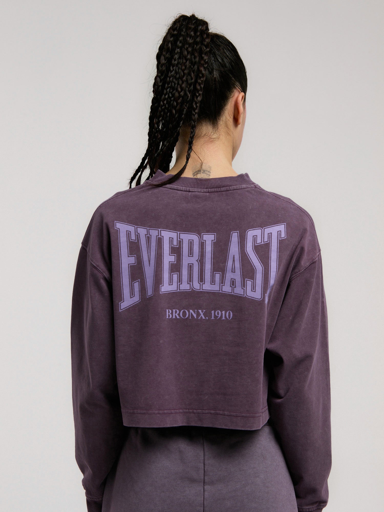 Everlast Bronx 1910 Oversize Mor Crop Uzun Kollu Kadın Tişört - 6