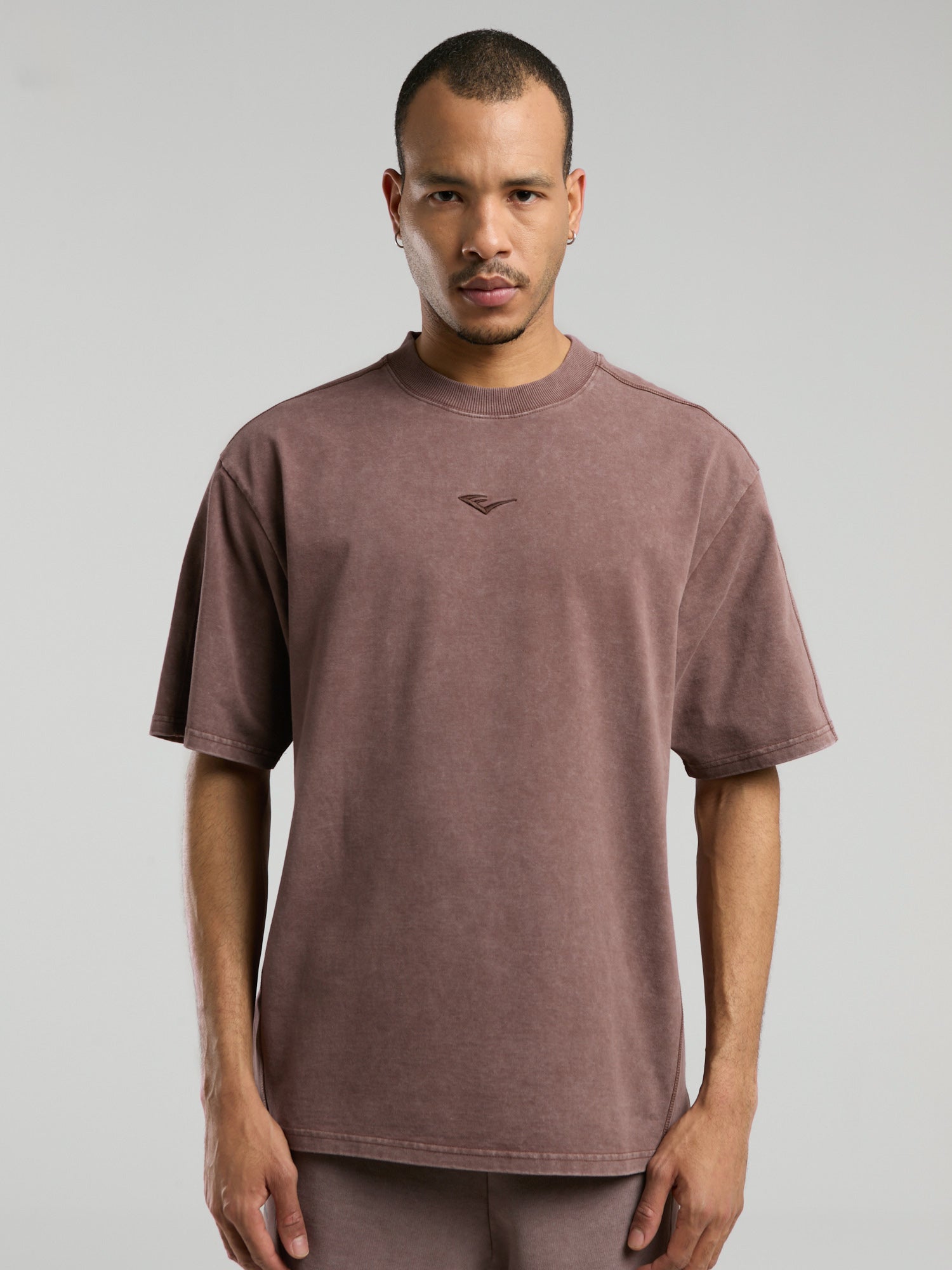 Everlast Bronx 1910 Oversize Yıkamalı Kahverengi Erkek Tişört