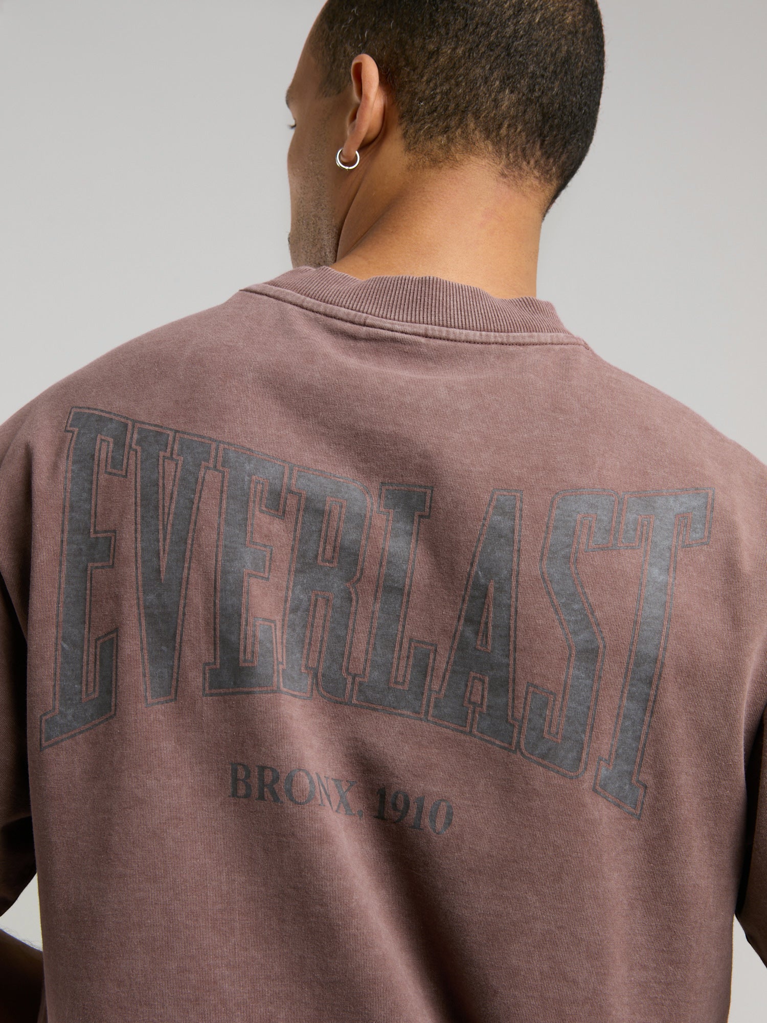 Everlast Bronx 1910 Oversize Yıkamalı Kahverengi Erkek Tişört - 3