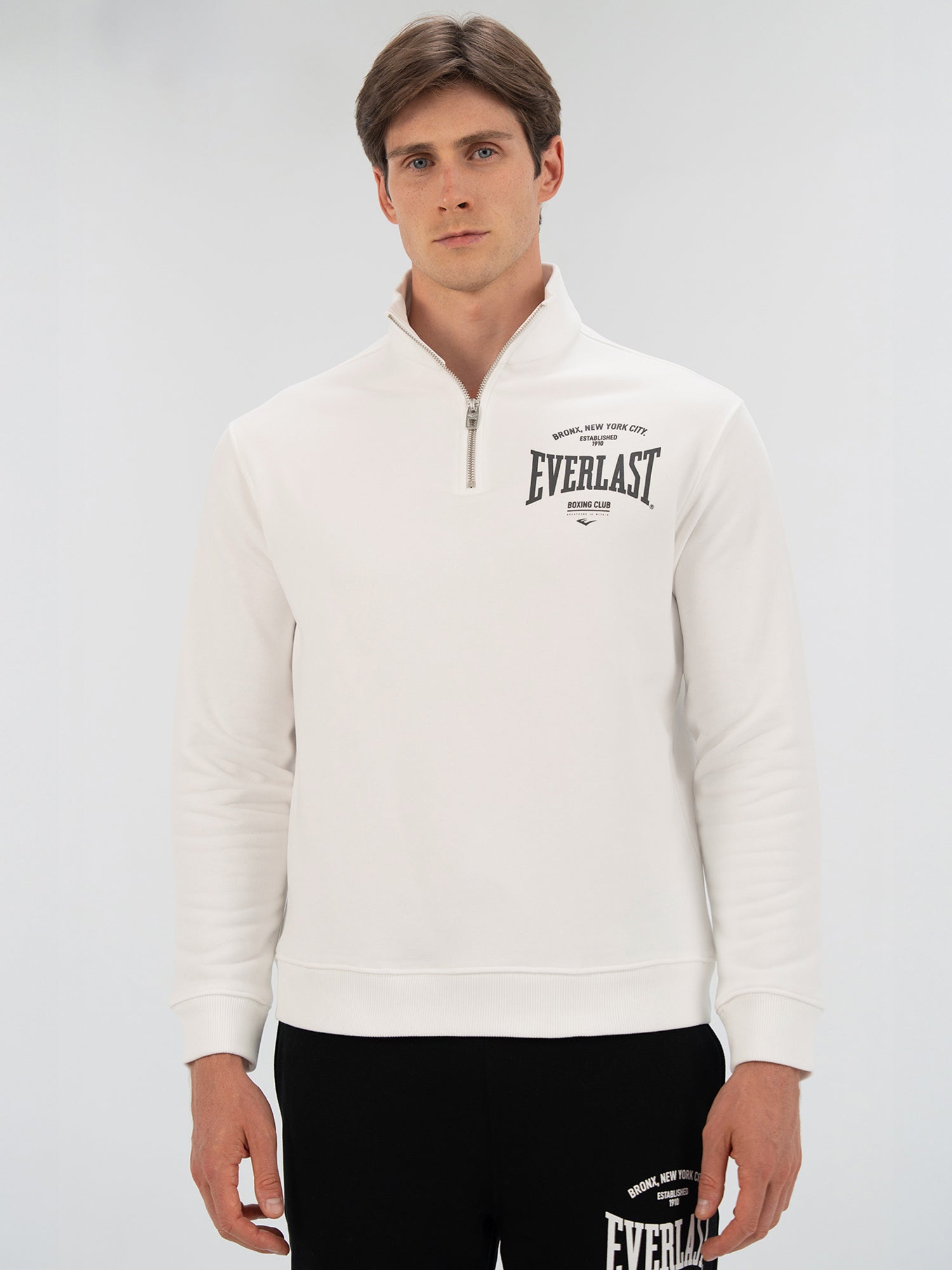 Everlast Bronx NYC Half Zip Regular Beyaz Erkek Sweatshirt