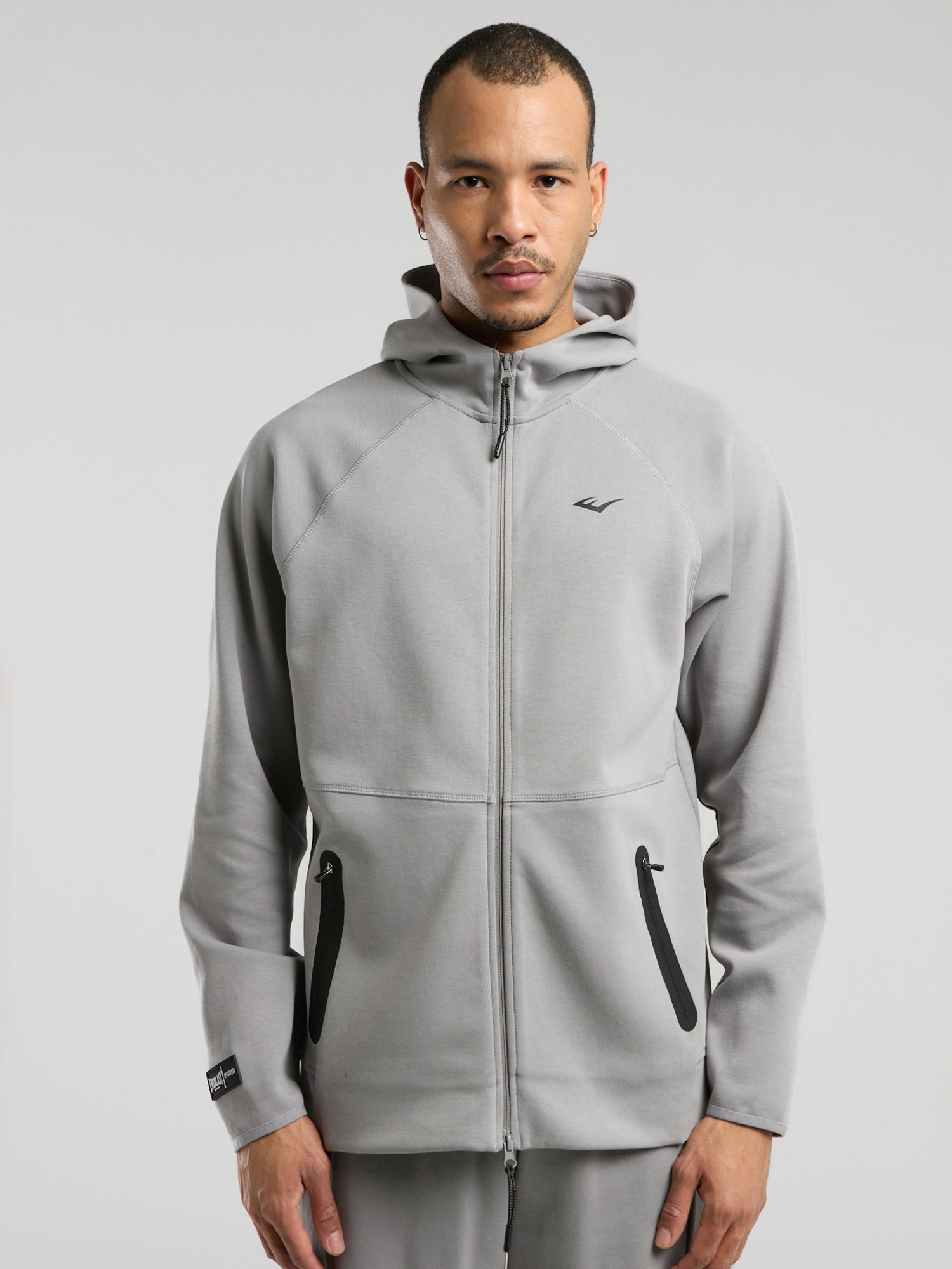 Everlast Champions Collection Gri Erkek Yüksek Yaka Full Zip Kapüşonlu Sweatshirt