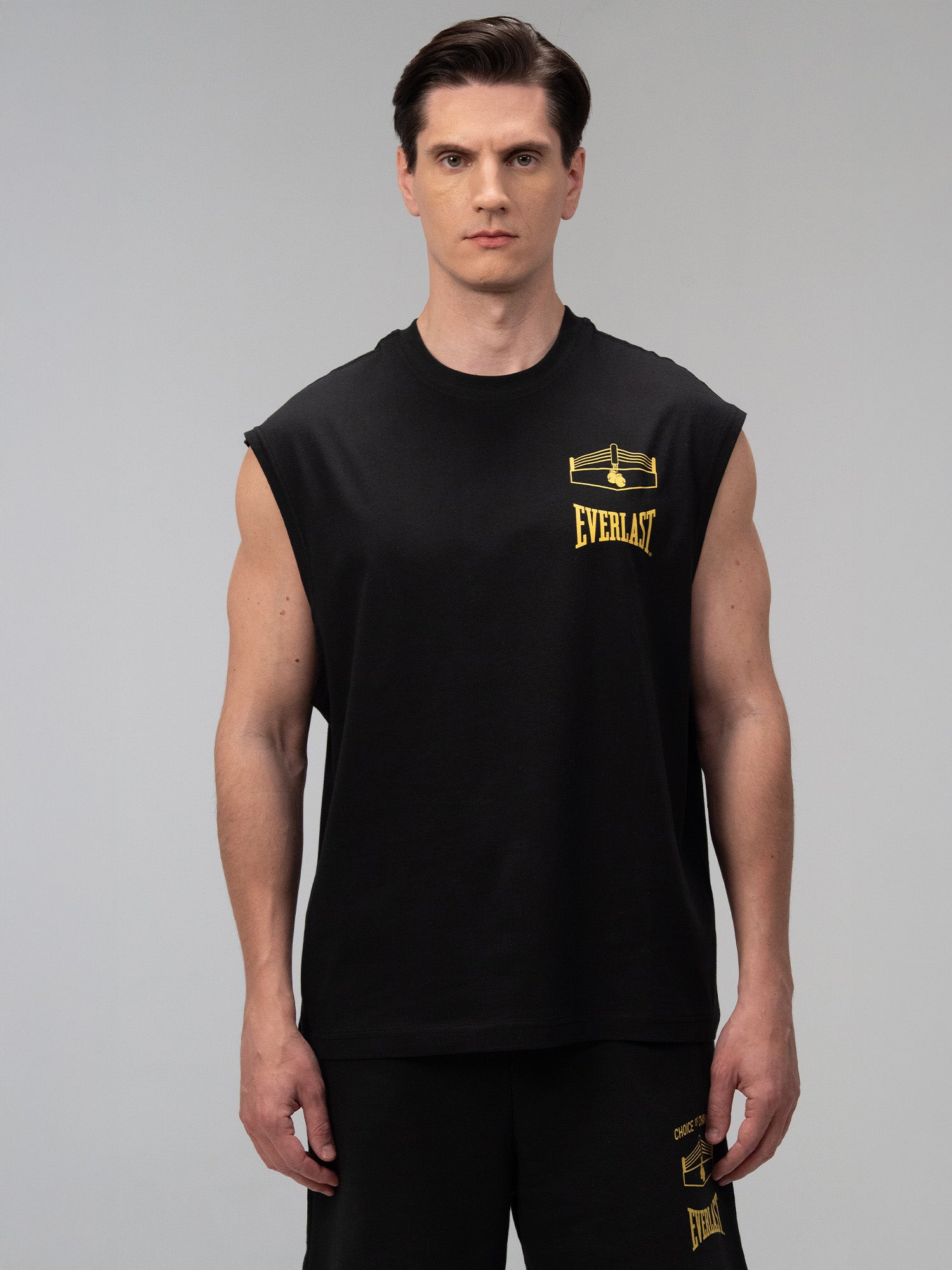 Everlast Choice Of Champs Comfort Fit Açık Siyah Erkek Kolsuz Tişört