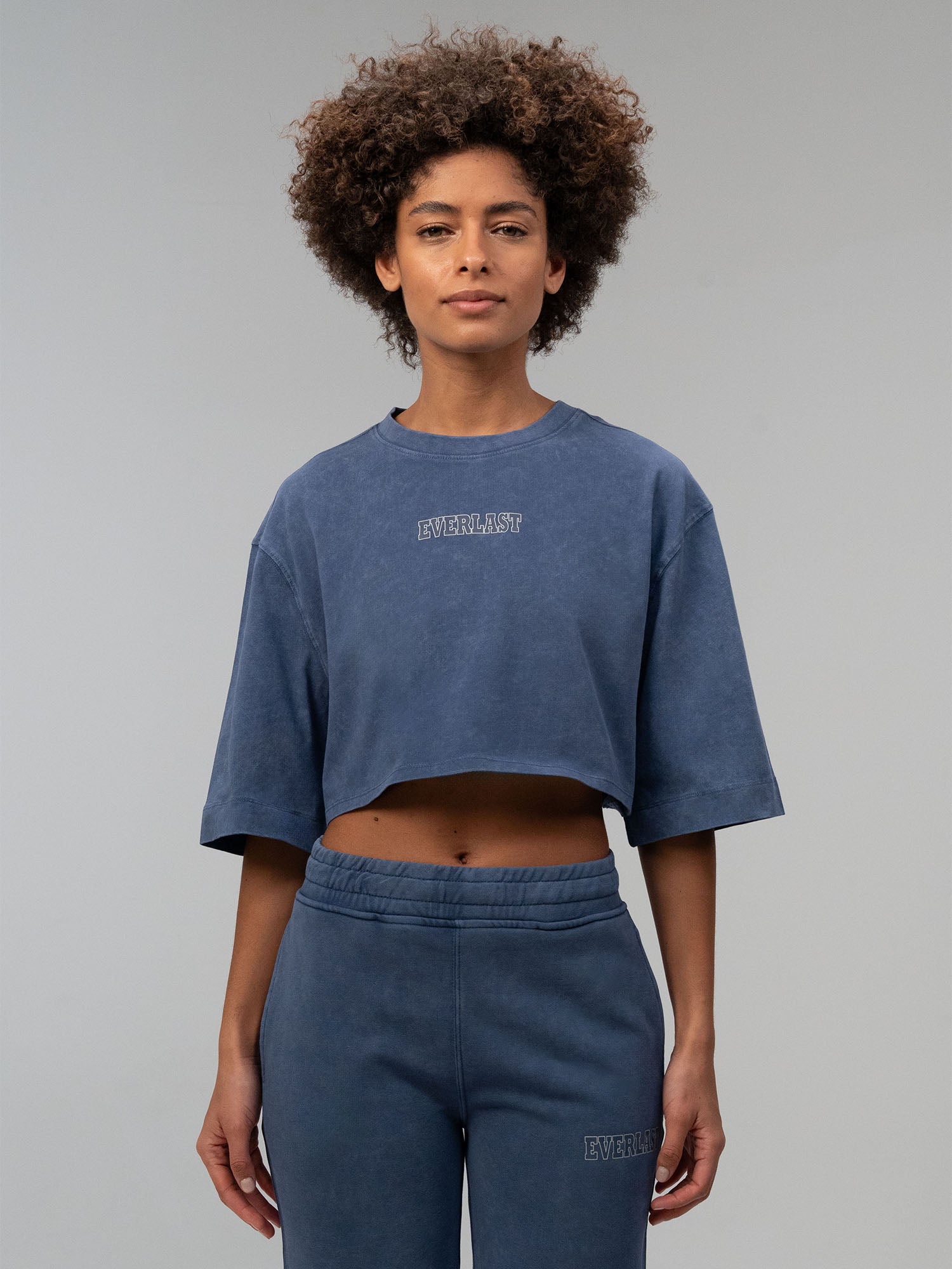 Everlast Giant Logo Oversize İndigo Kadın Tişört