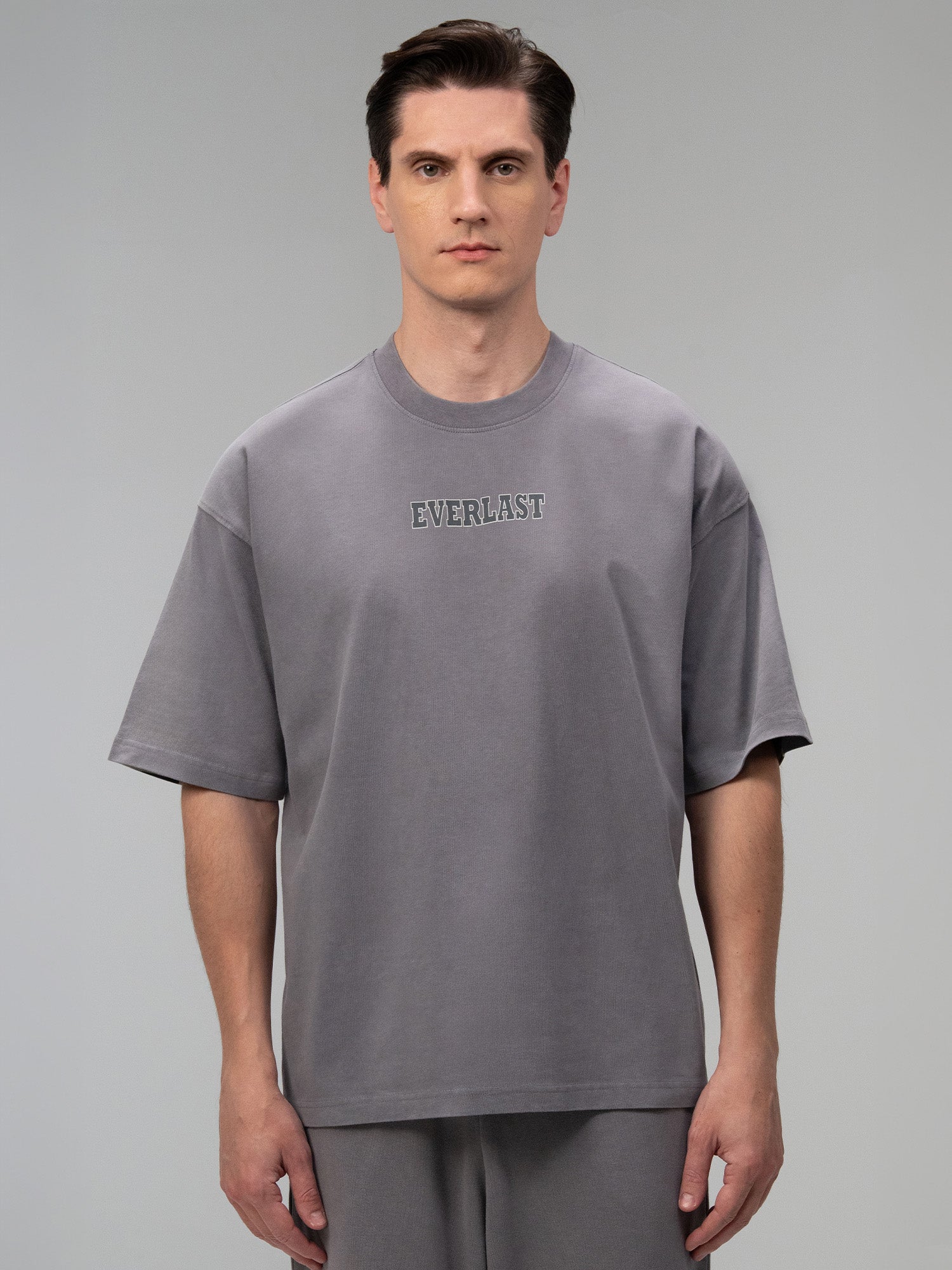 Everlast Giant Logo Oversize Koyu Gri Erkek Tişört