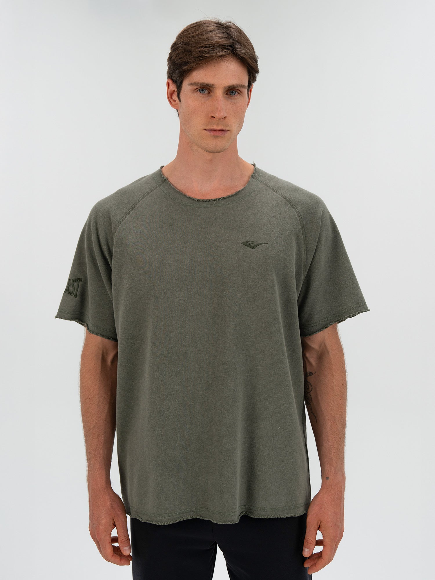 Everlast Ny Street Oversize Geniş Yaka Haki Erkek Tişört