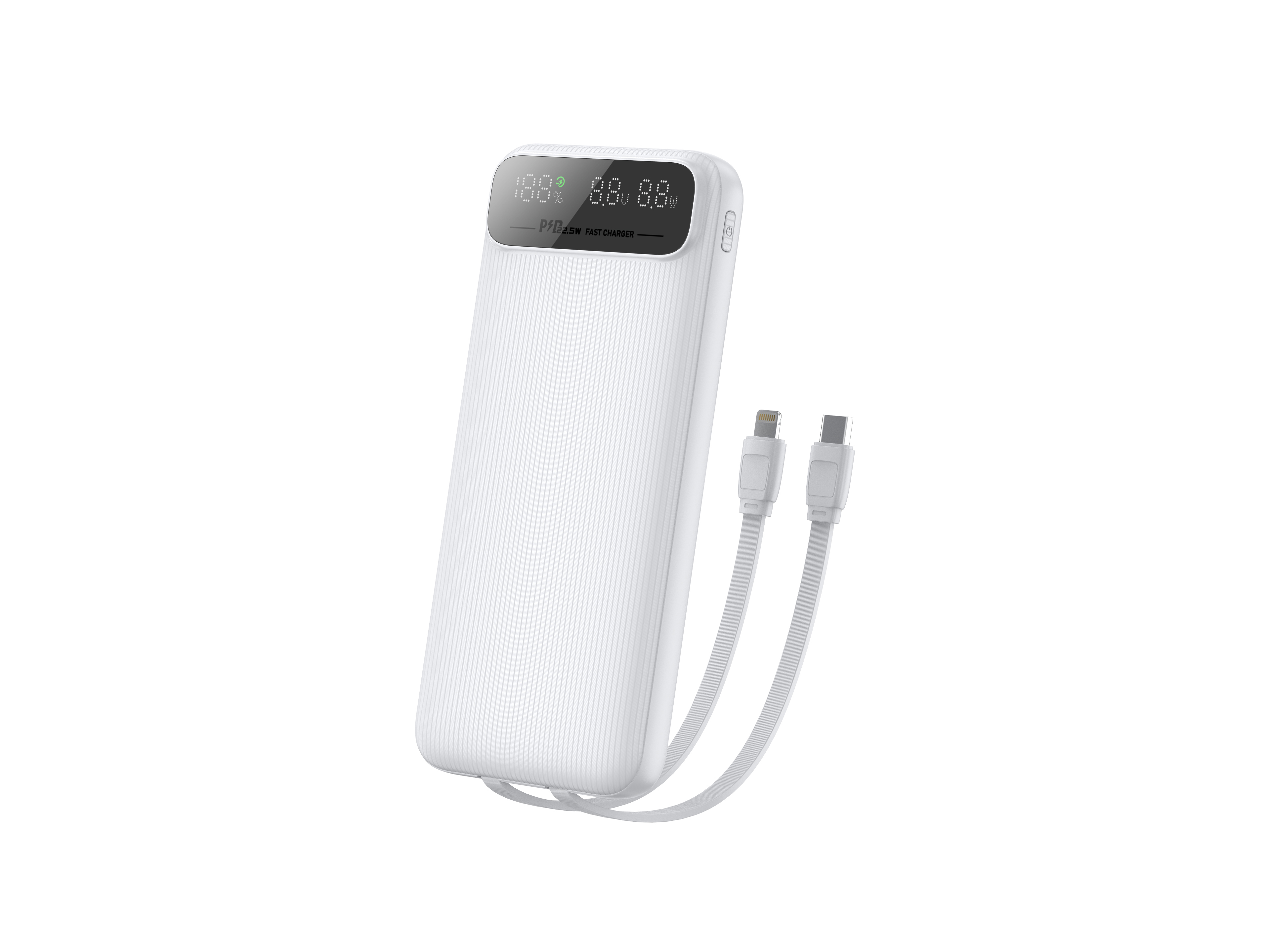 Factor-M 10.000 Mah Kendinden Kablolu Taşınabilir Şarj Cihazı- Beyaz