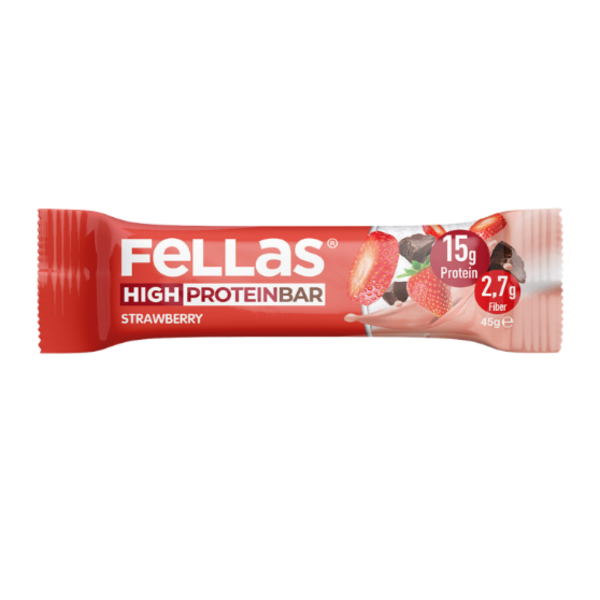 Fellas Yüksek Protein Bar Çilekli 45g 1 Adet