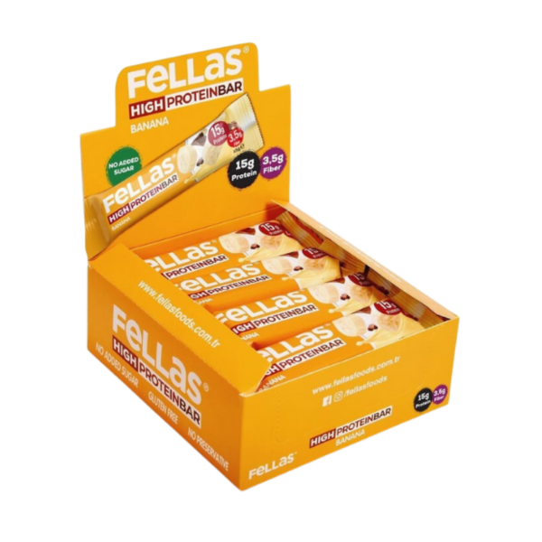 Fellas Yüksek Protein Bar Muzlu 45g x 12 Adet