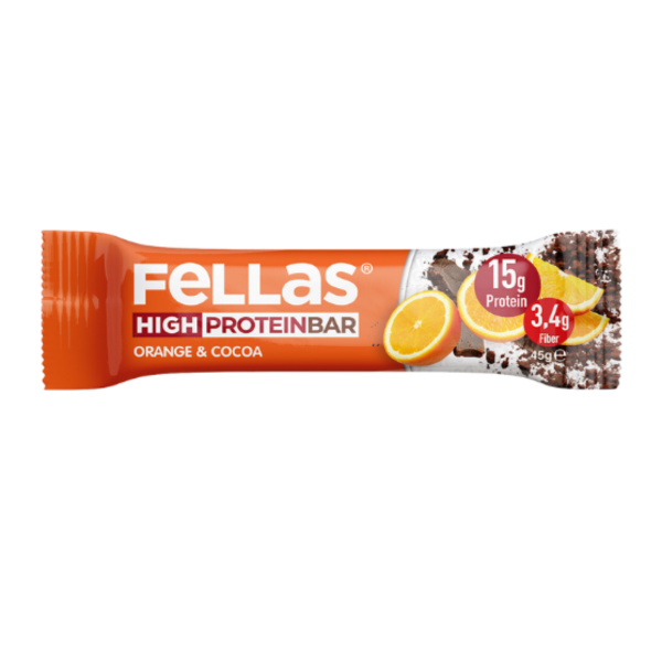 Fellas Yüksek Protein Bar Portakal & Kakao 45g x  12 Adet - 2