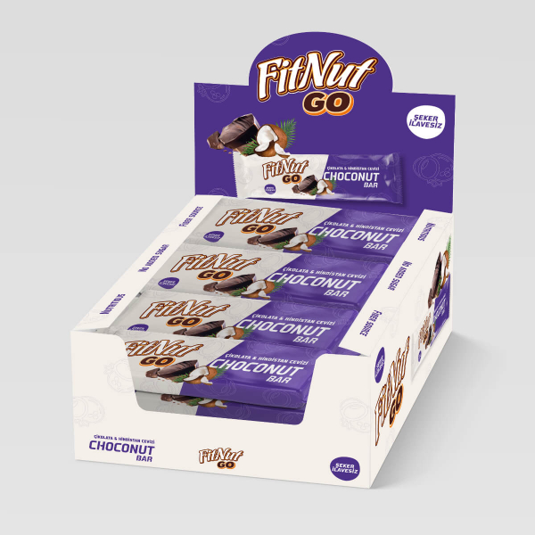 FitNut Coconut Bar Çikolata & Hindistan Cevizi 40 Gr 24 Adet