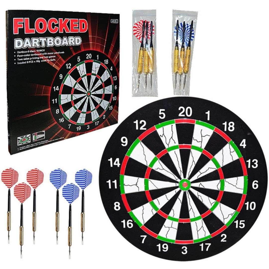 Flocked Dart Seti 18”+ 6 Adet 18 gr Renkli Ok
