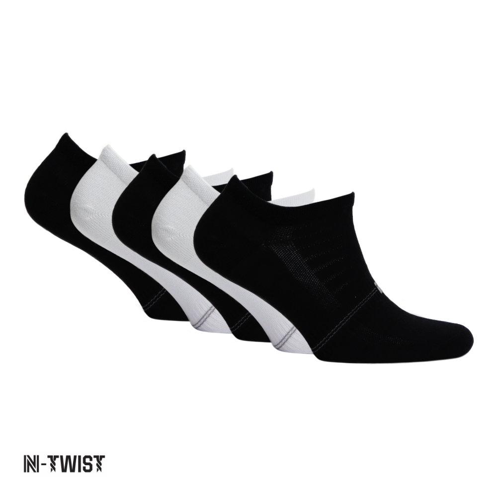 Fresh N-Twist Premium Bambu ve Pamuklu Günlük Spor Çorap Siyah/Beyaz 5 Çift - Kraft Kutu