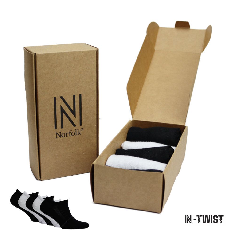 Fresh N-Twist Premium Bambu ve Pamuklu Günlük Spor Çorap Siyah/Beyaz 5 Çift - Kraft Kutu - 3