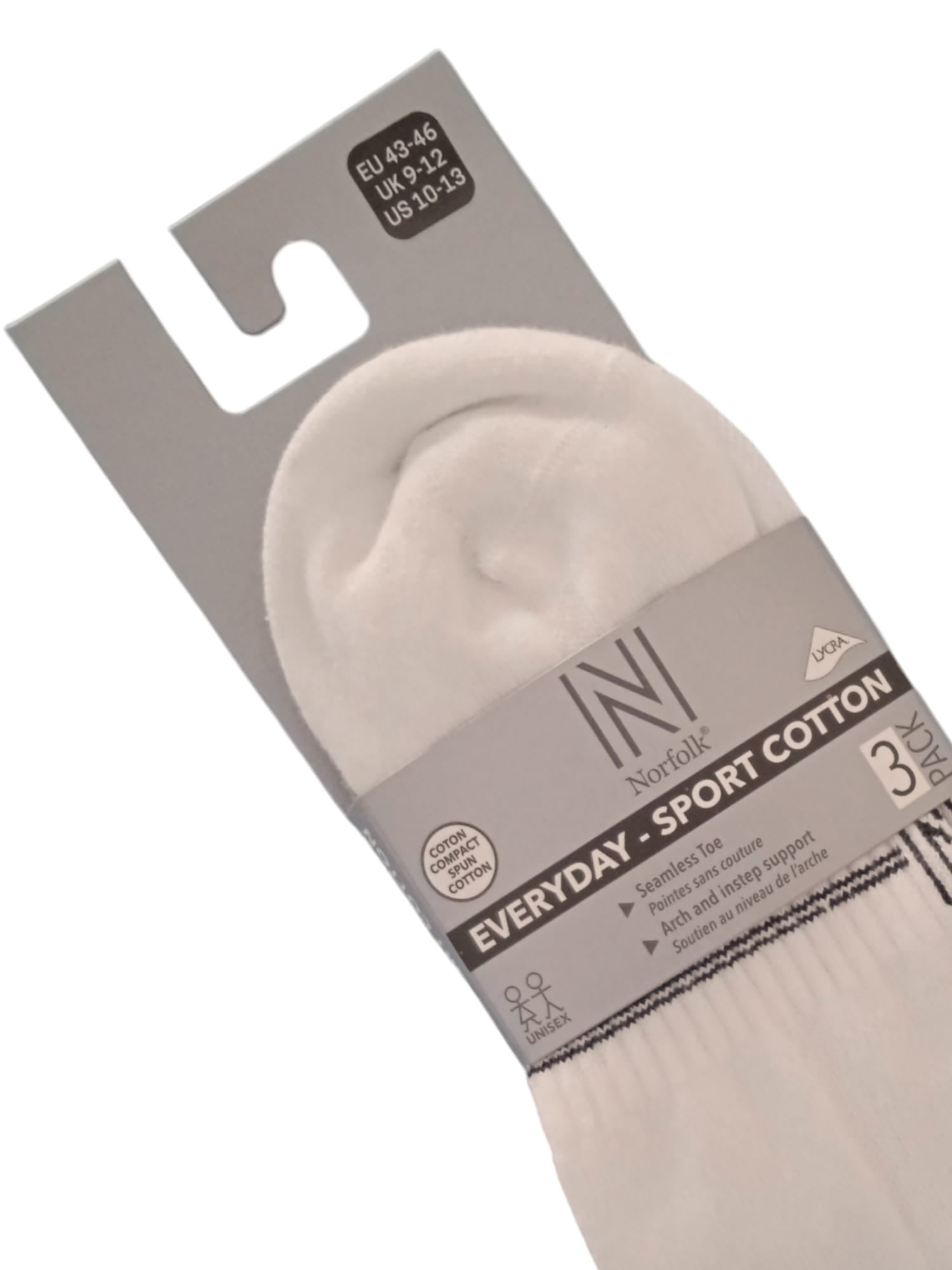 Fresh Premium Beyaz/Siyah/Gri Pamuklu Günlük Spor Çorap 3'lü Paket - 3