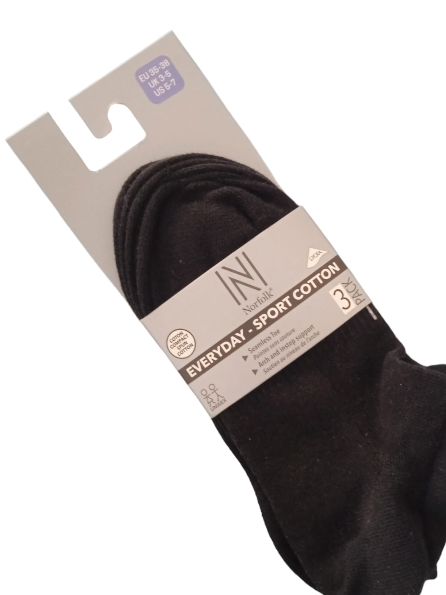 Fresh Premium Siyah Pamuklu Günlük Spor Çorap 3'lü Paket - 3