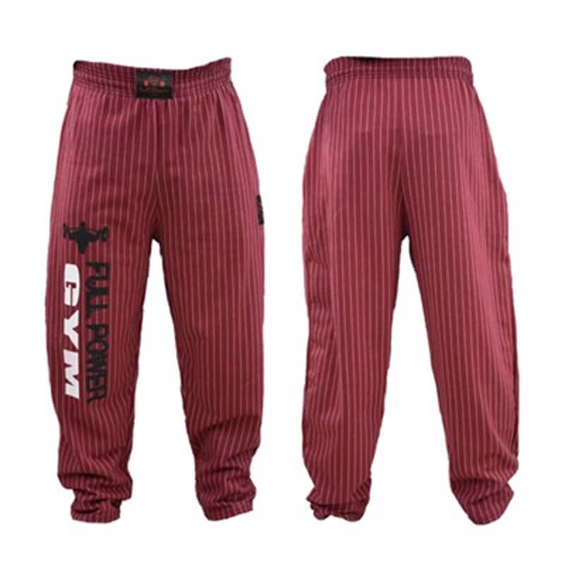 Full Power Gym Alt Eşofman Bordo Geniş Çizgili