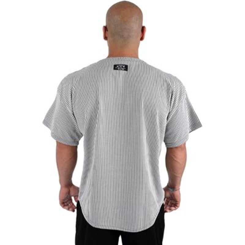Full Power Gym Ragtop Spor Tişört Beyaz Siyah Çizgili - 3
