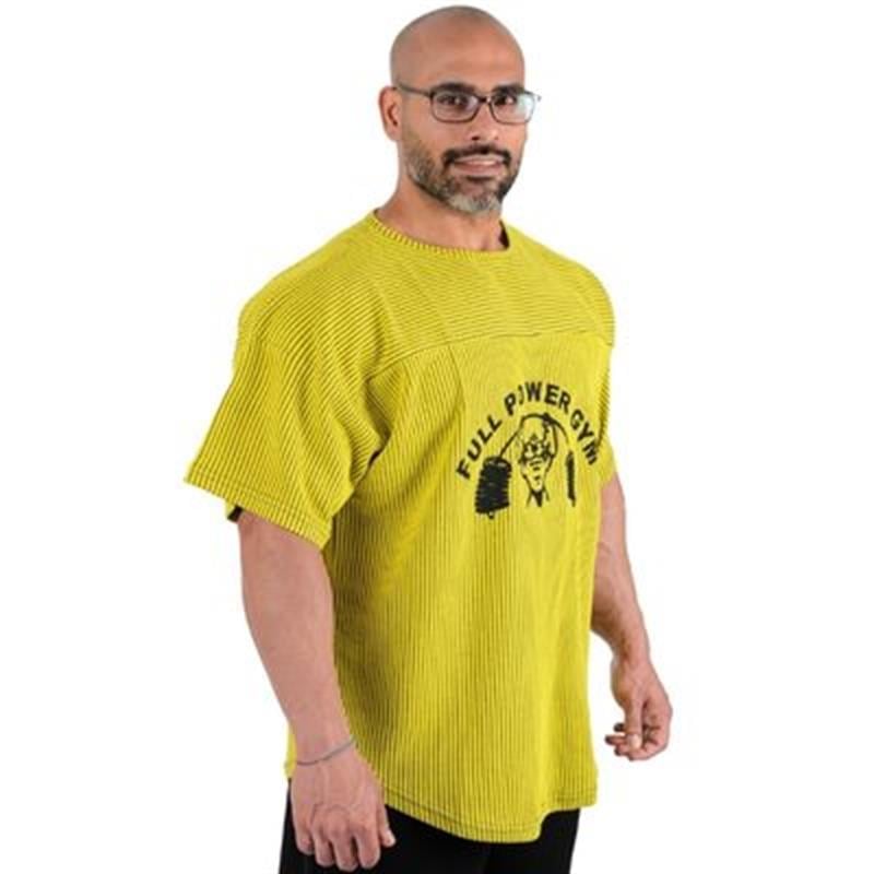Full Power Gym Ragtop Tişört Sarı Siyah Çizgili - 2