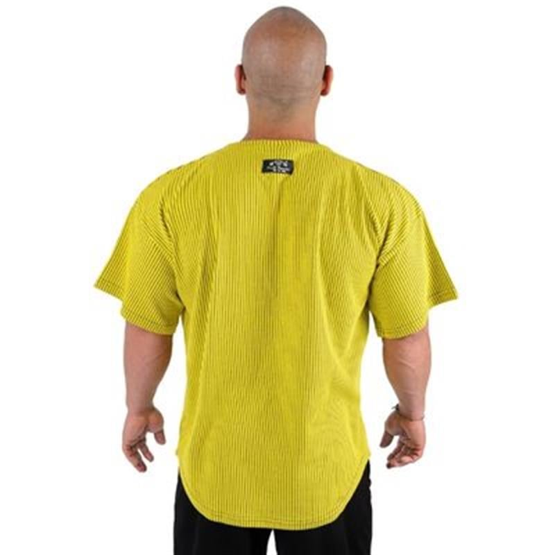 Full Power Gym Ragtop Tişört Sarı Siyah Çizgili - 3
