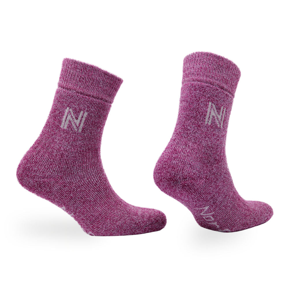 Gabby Merinos Yünü ve Bambu Tam Yastıklı Termal Outdoor Çorabı Fuşya