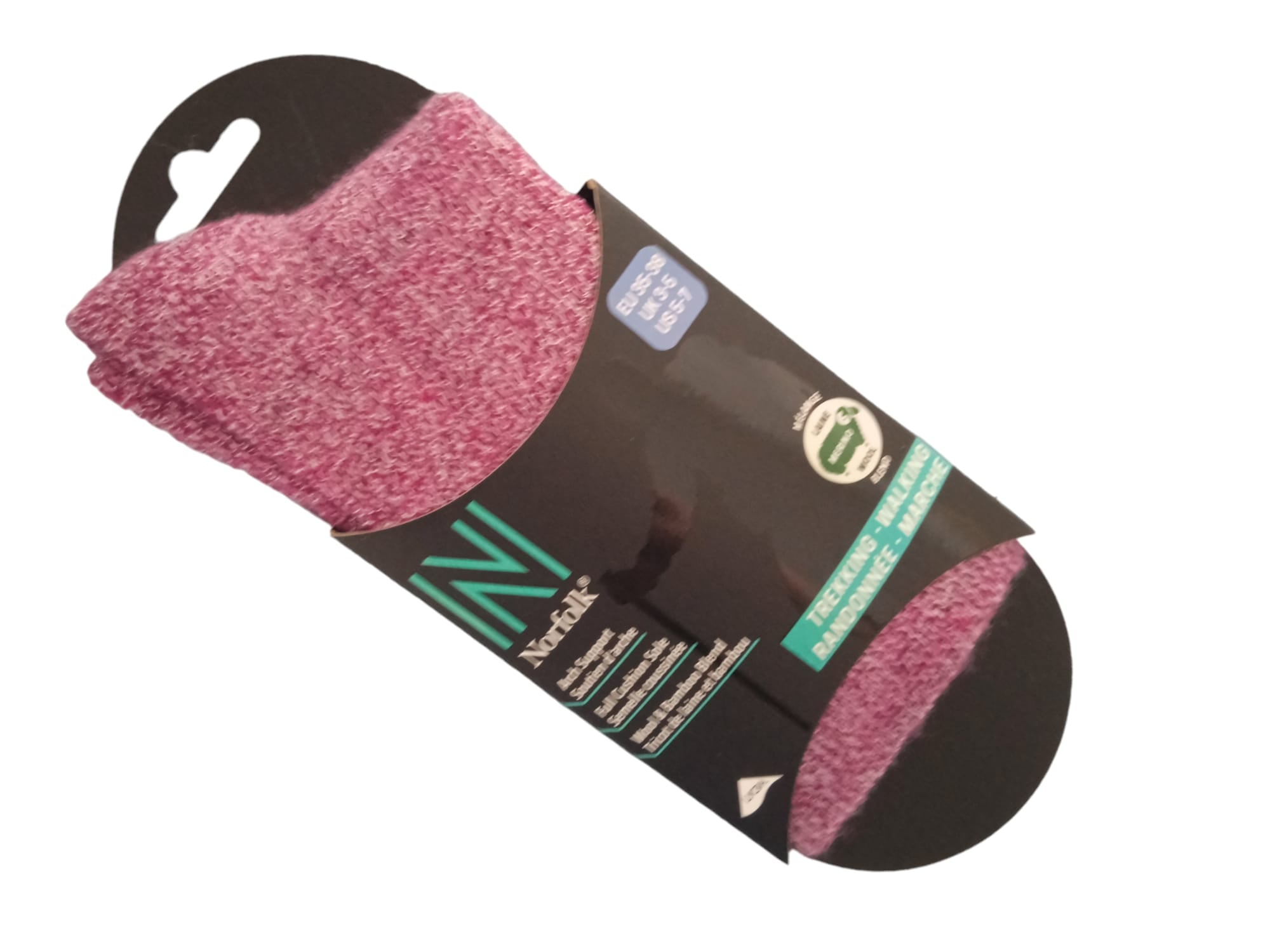 Gabby Merinos Yünü ve Bambu Tam Yastıklı Termal Outdoor Çorabı Fuşya - 3