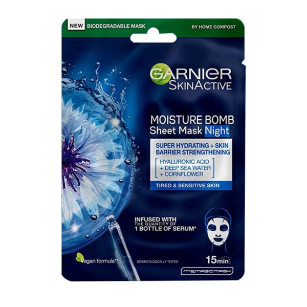 Garnier Nem Bombası Gece Kağıt Yüz Maskesi
