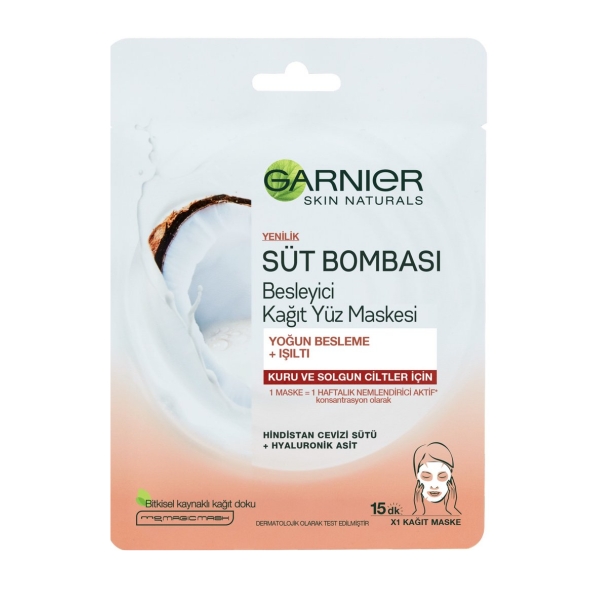 Garnier Süt Bombasi Besleyici Kağıt Yüz Maskesi