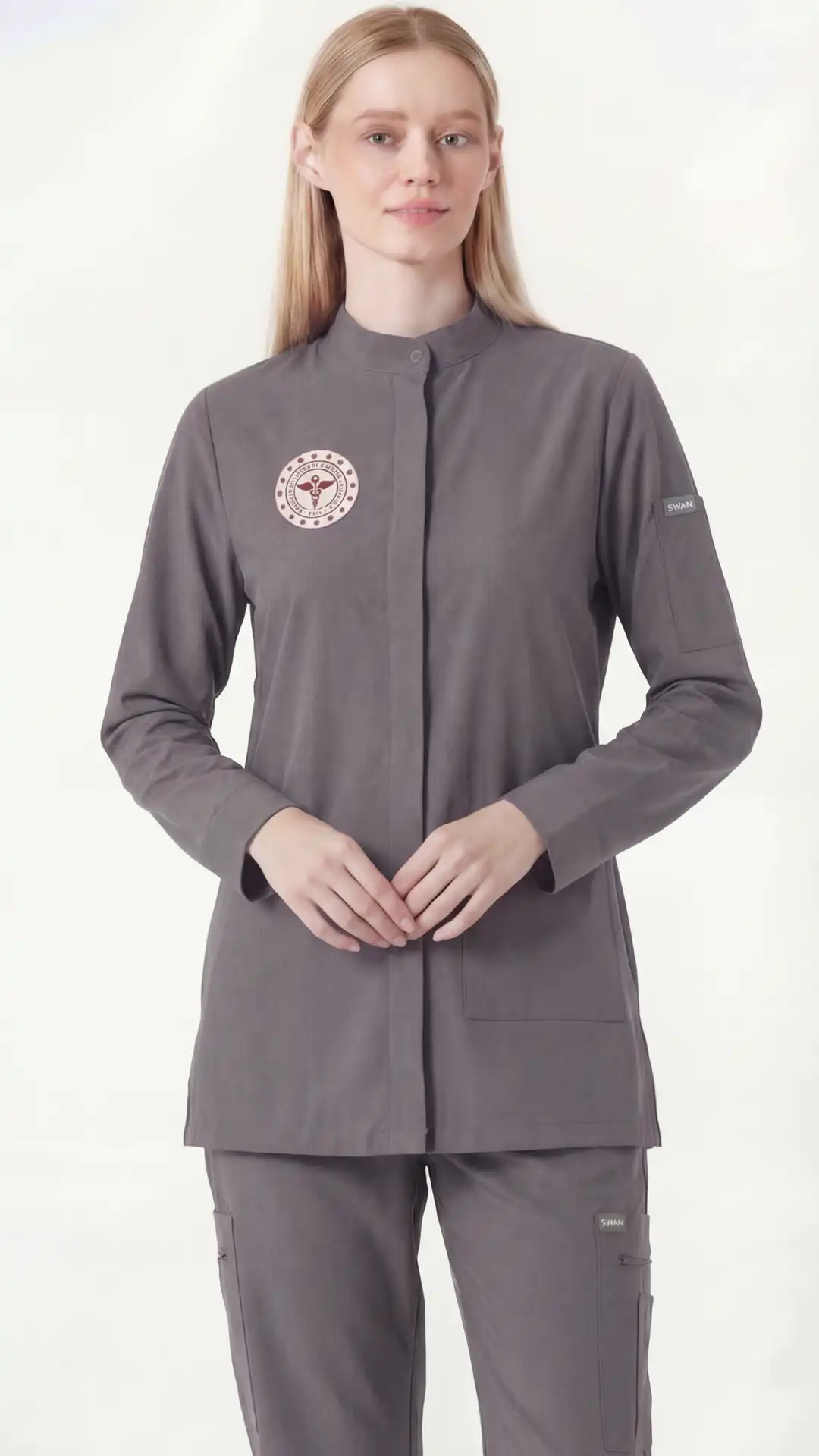 GRİ TEKNİK HİZMETLER PERSONELİ TESETTÜR ÜST ÜNİFORMA (UZUN KOL)