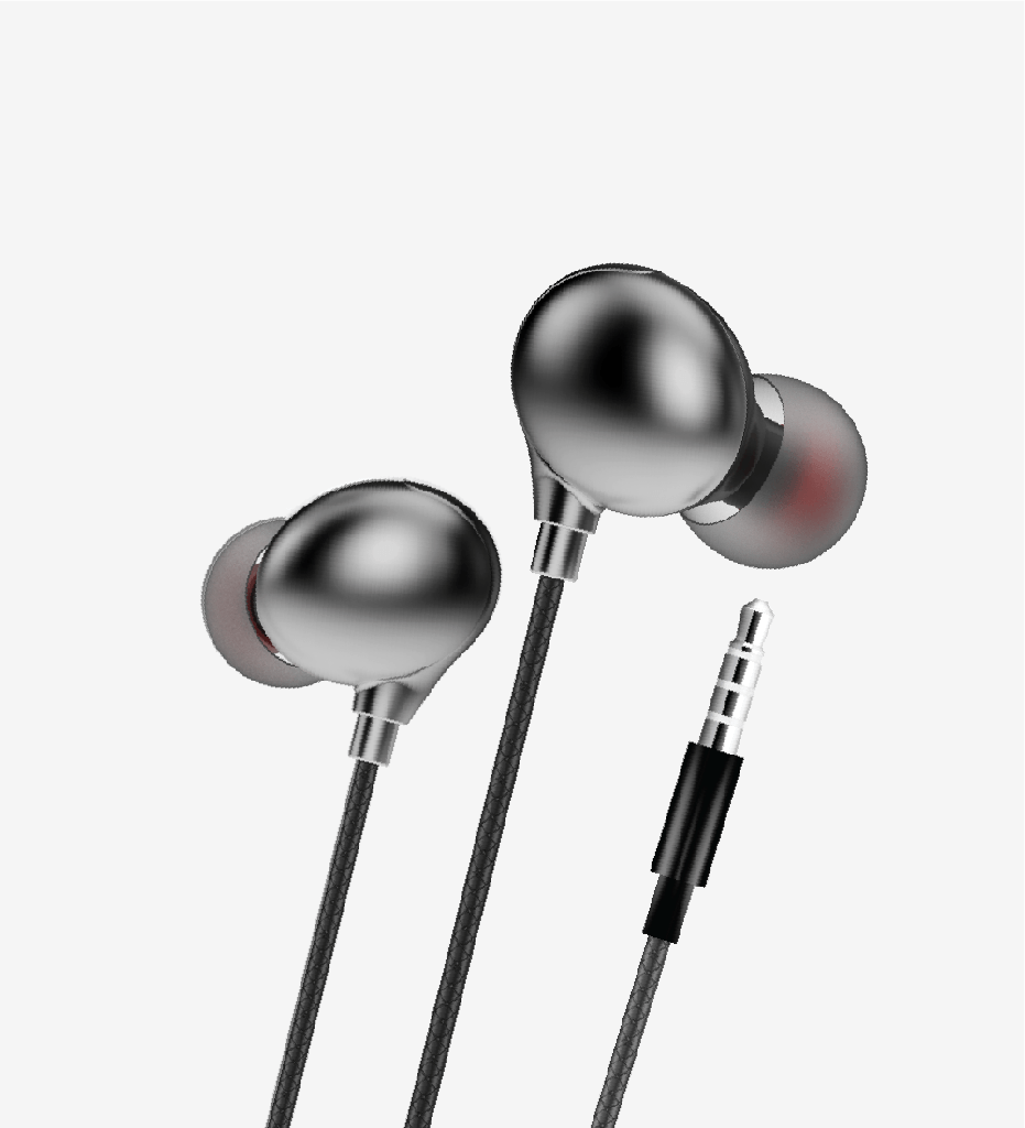 H25 Metal with Microphone Silicone Cable Earphone - 2