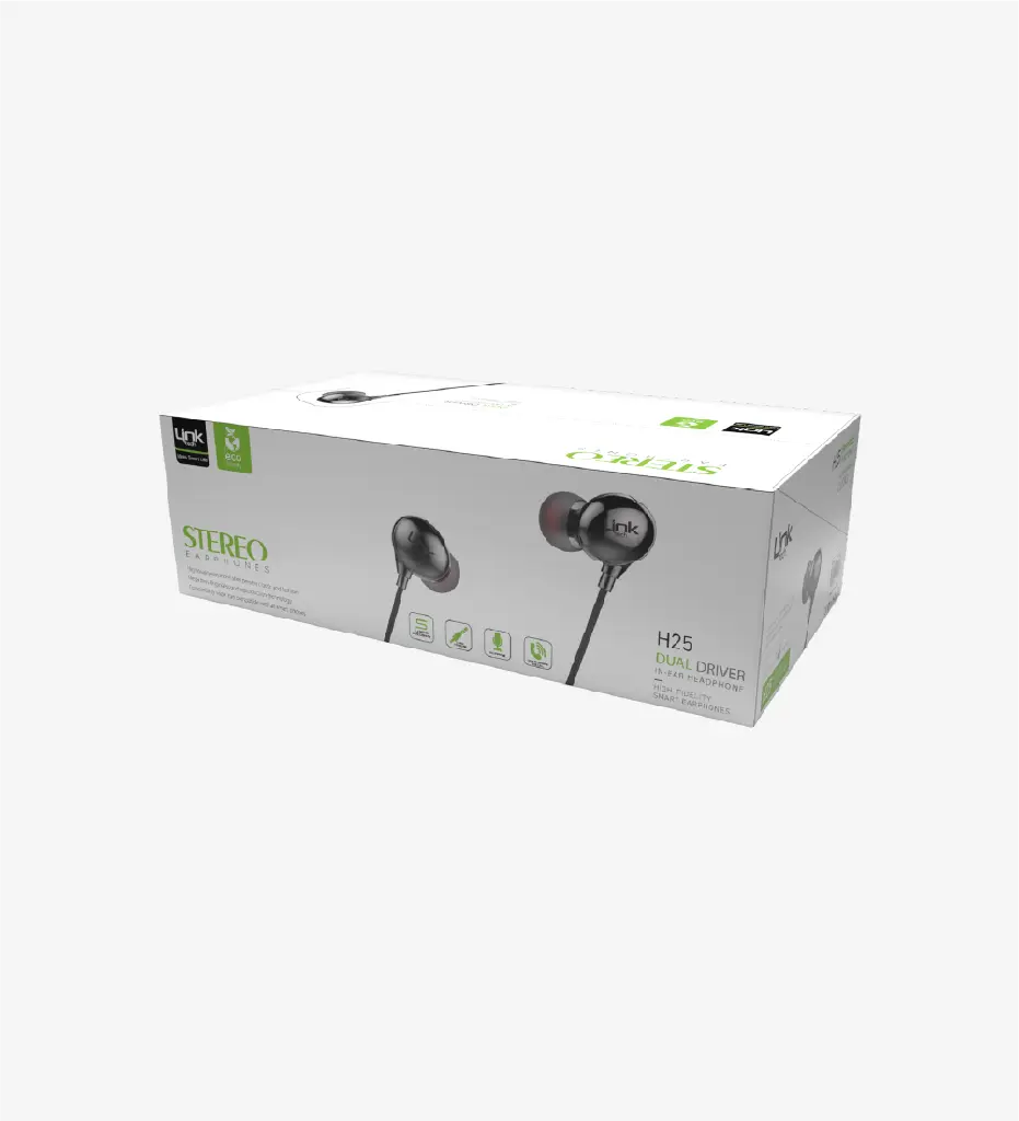 H25 Metal with Microphone Silicone Cable Earphone Package (40 Pieces)