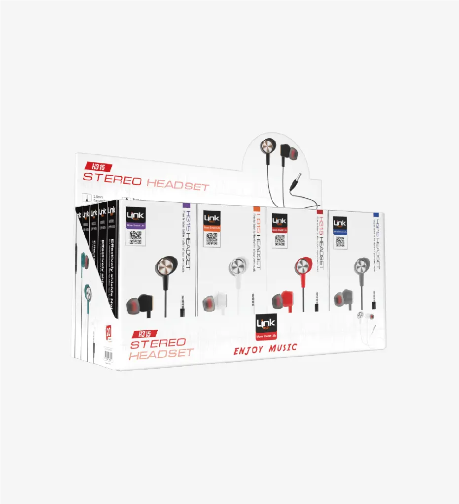 H315 Sport Silicone Cable Earphone Package (20 Pieces)
