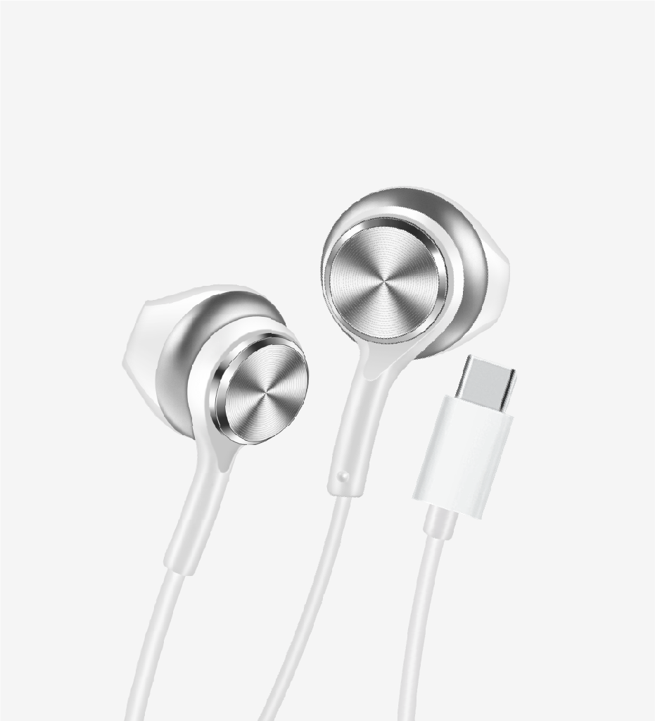 H75 Type-C with Microphone High Bass in-Ear Cable Earphone Package - 2