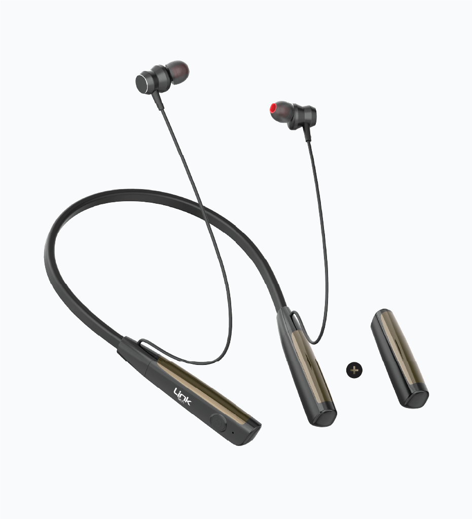 H999 Neckband Silicone Bluetooth Headset- 90 Hours 420mah+420mah - 2