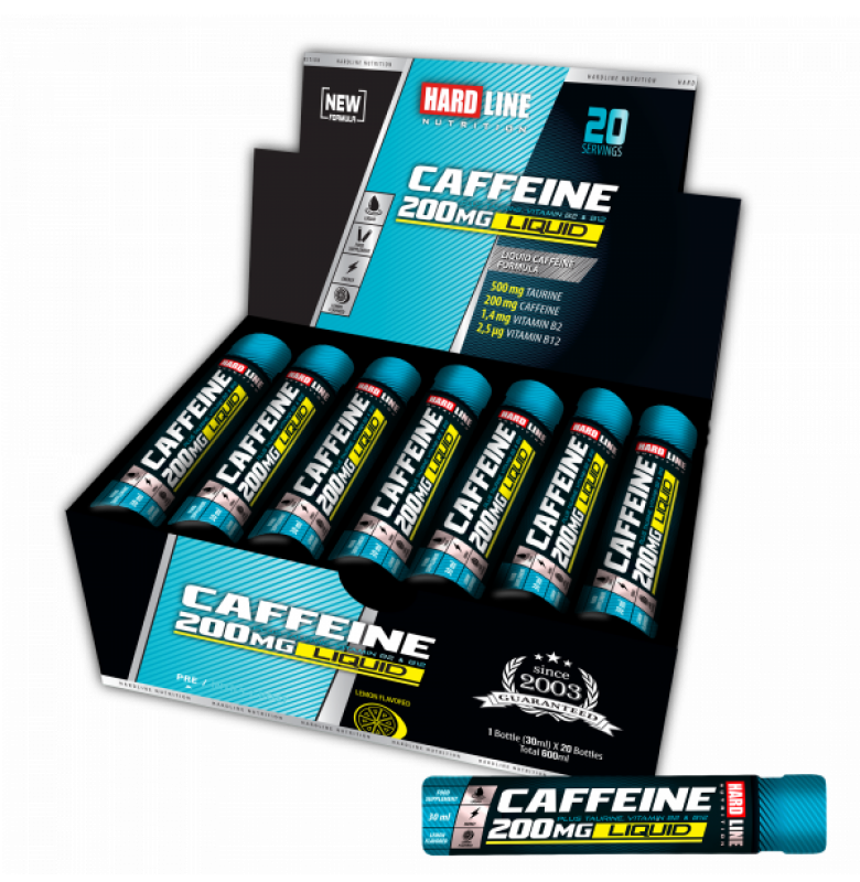 Hardline Caffeine 200 mg. Liquid Limon 20 Shot x 30 ml.