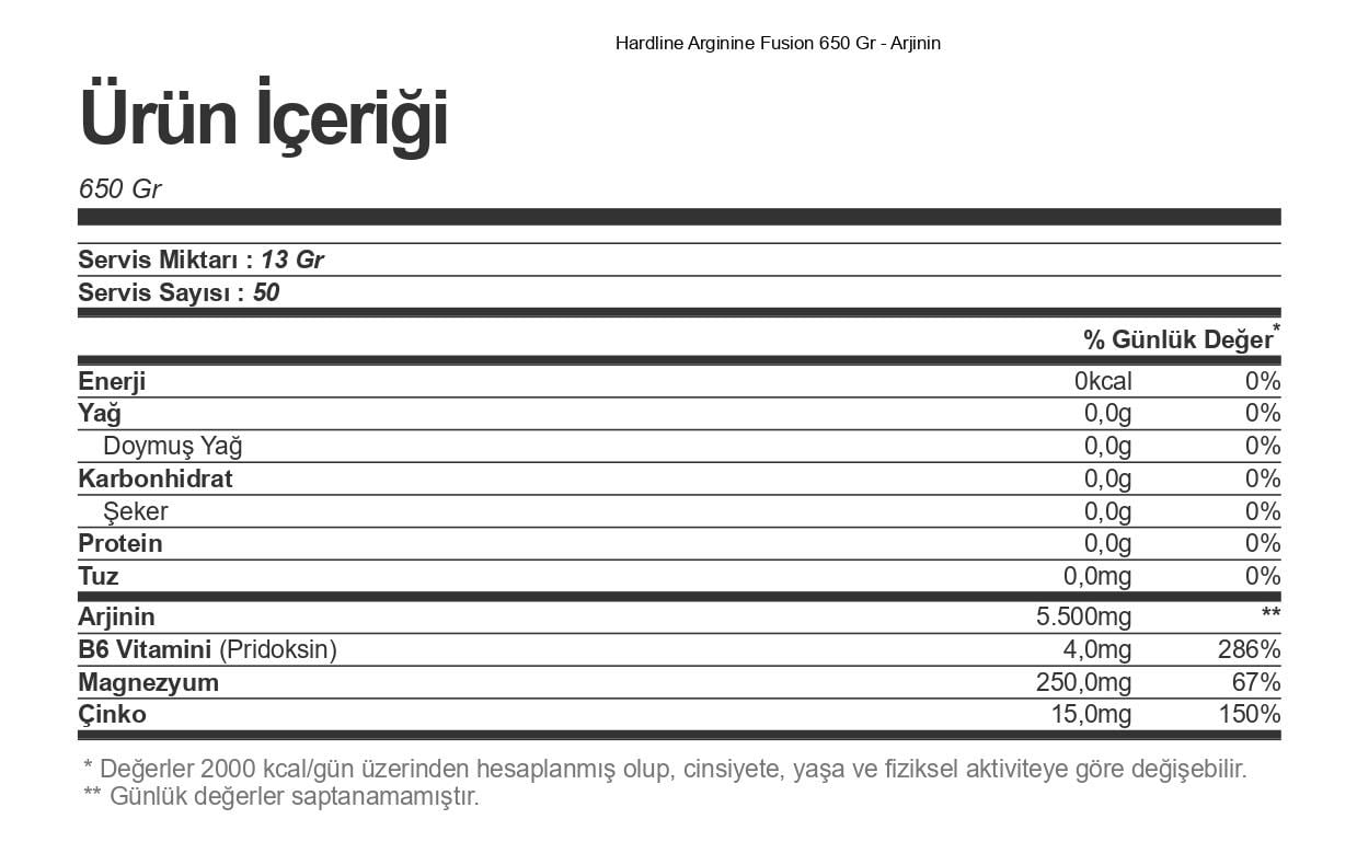 Hardline Arginine Fusion 650 gr - 2