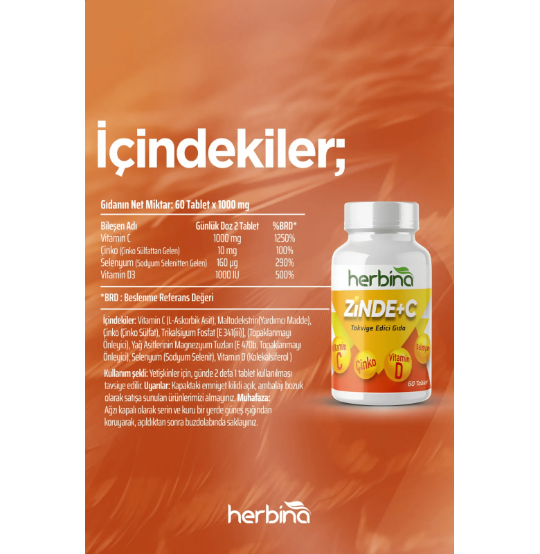 Herbina Zinde+C 60 Tablet - 2