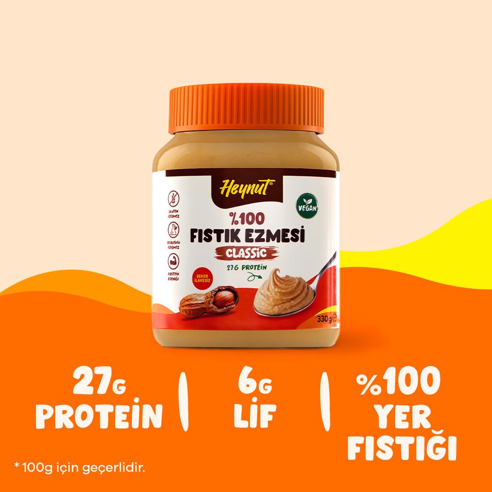 HeynuT %100 Fıstık Ezmesi (Klasik) 330g - 6