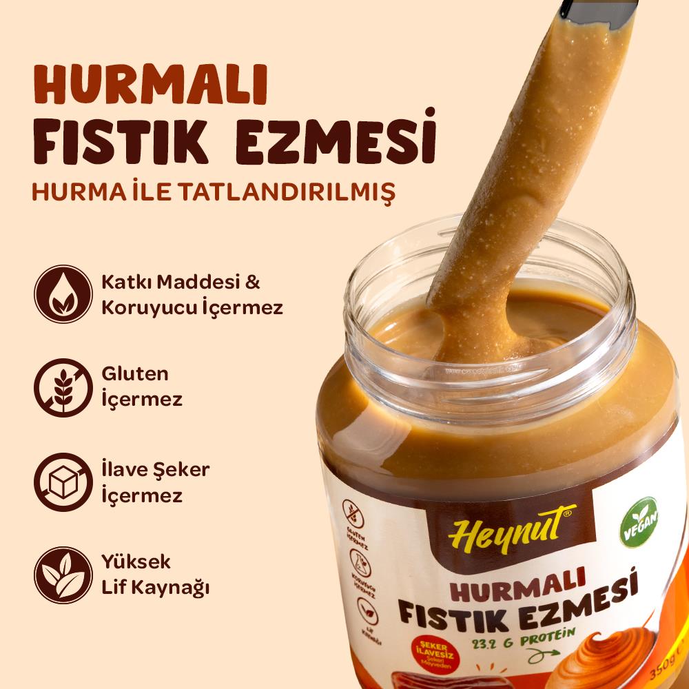 HeynuT Hurmalı Fıstık Ezmesi 350g 3 x Adet - 4