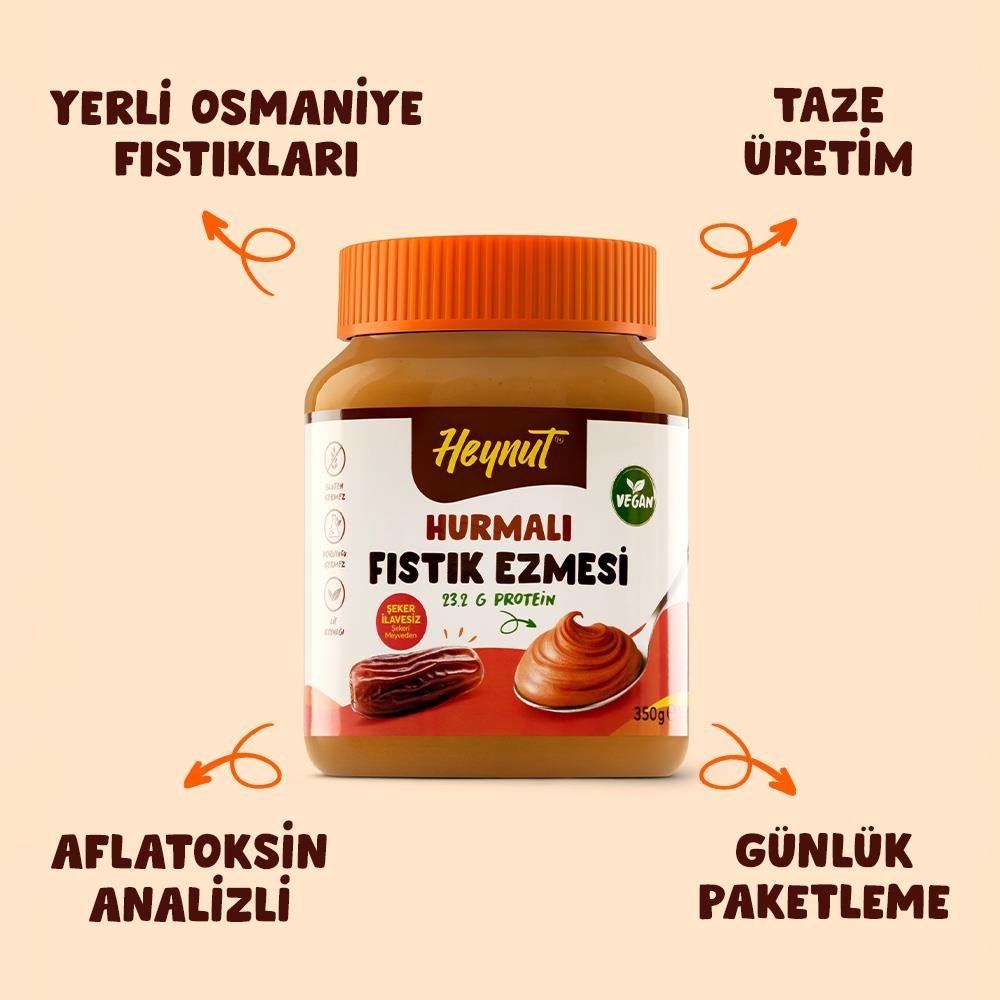 HeynuT Hurmalı Fıstık Ezmesi 350g 3 x Adet - 6
