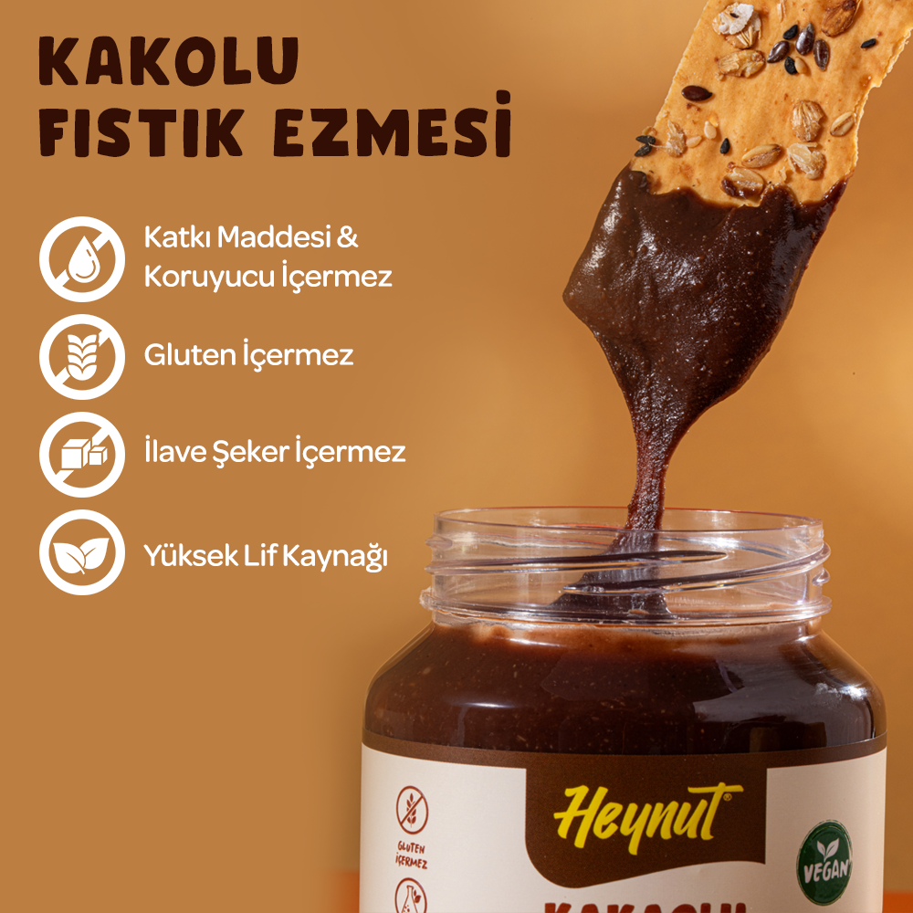HeynuT Kakaolu Fıstık Ezmesi 320g - 6