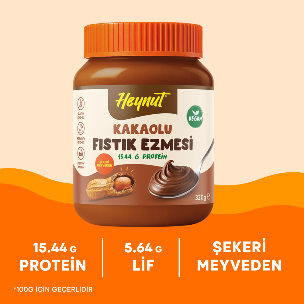 HeynuT Kakaolu Fıstık Ezmesi 320g - 8