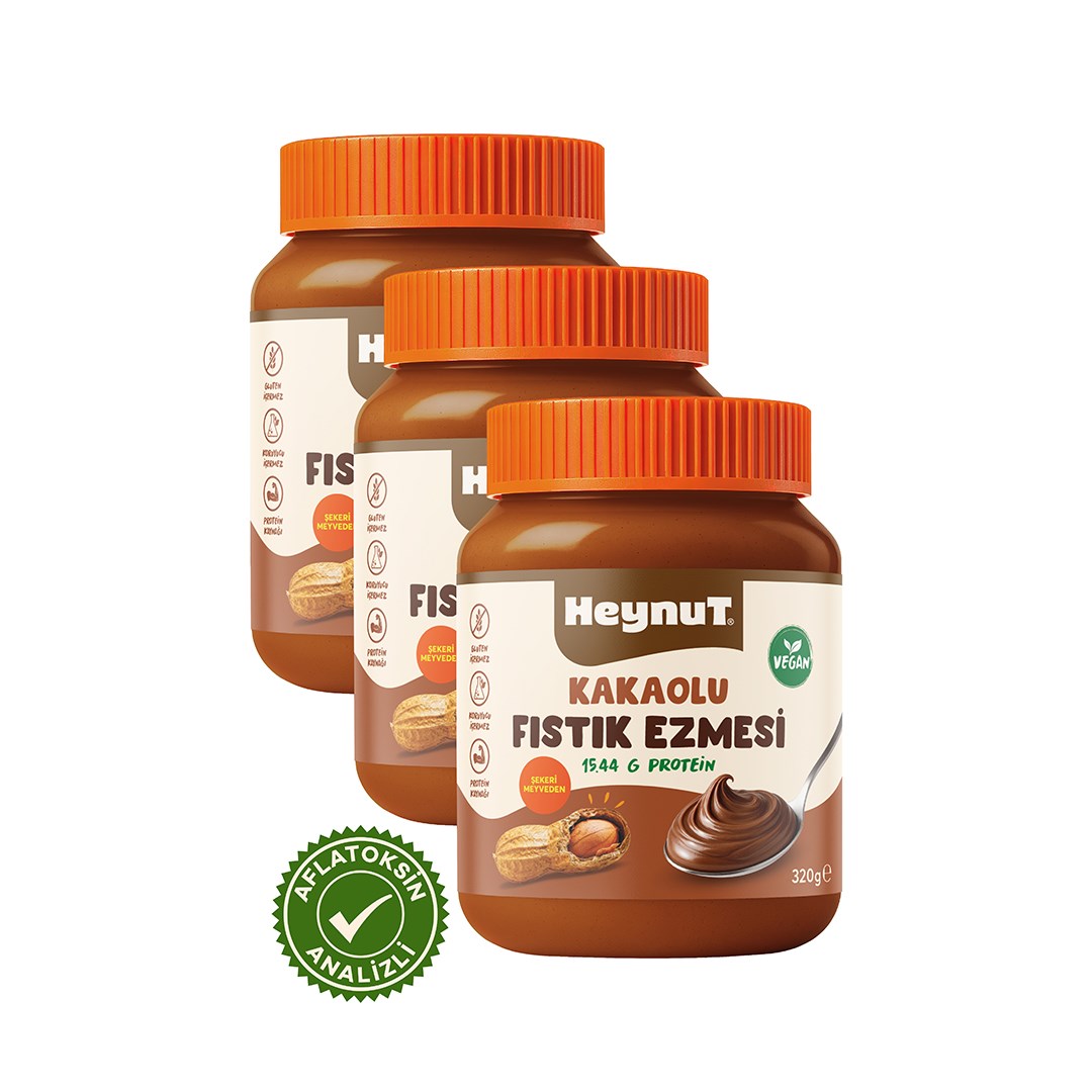 HeynuT Kakaolu Fıstık Ezmesi 320g x 3 Adet
